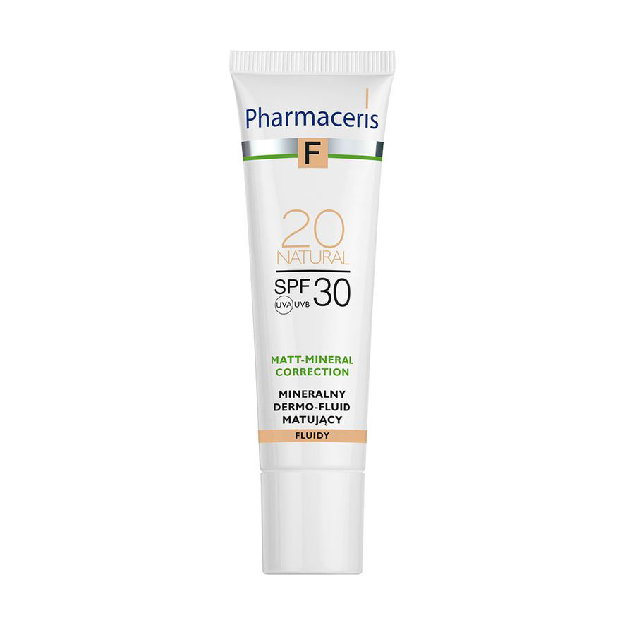 Мінеральний матувальний флюїд для обличчя Pharmaceris F Mineral Mattifying Fluid Dermo-Foundation SPF 30, 20 Natural, 30 мл